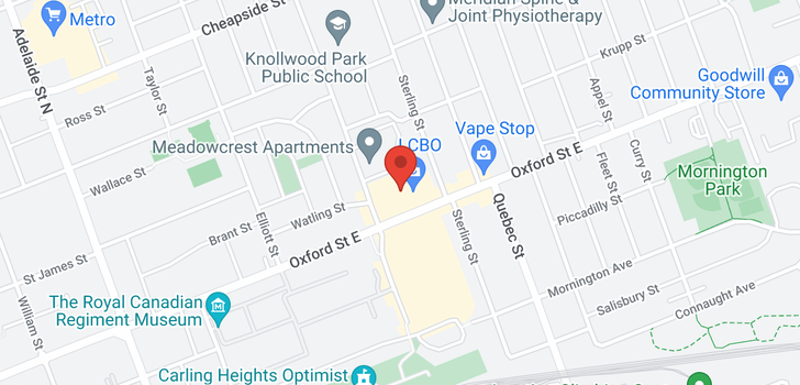 map of 900 OXFORD Street E